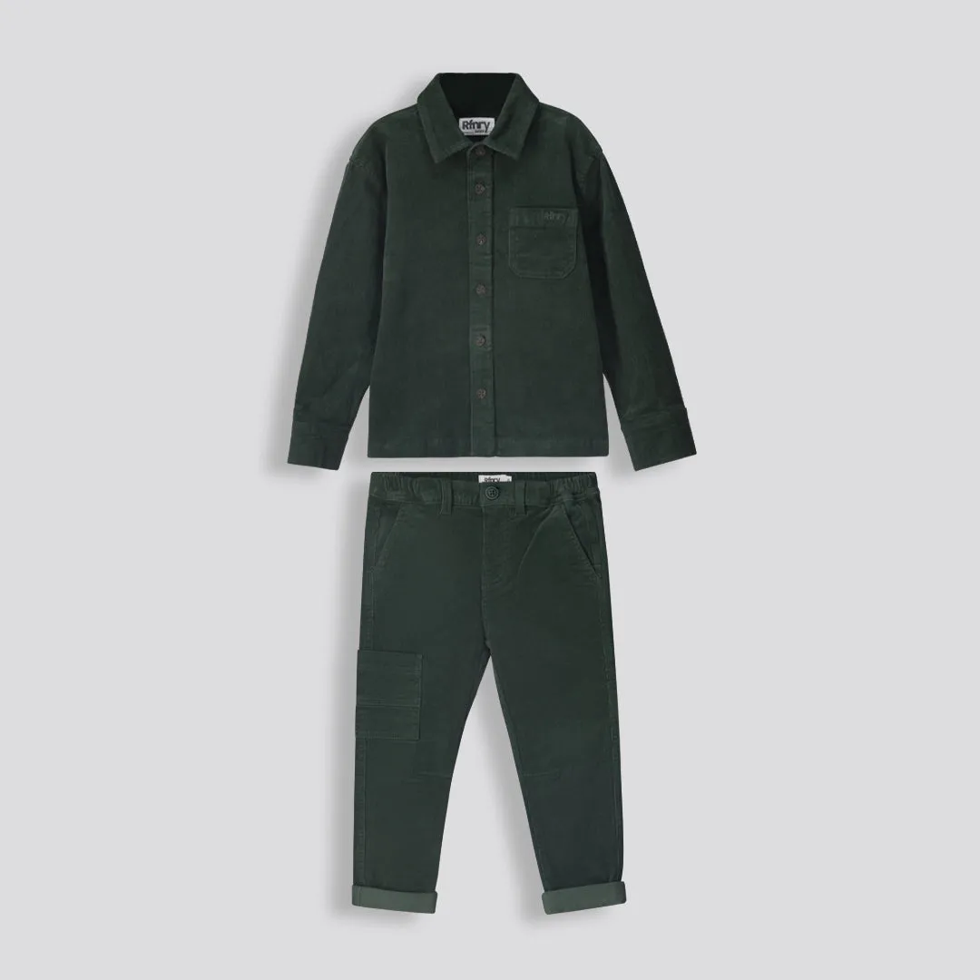 Boys Corduroy Shirt _ 159293 _ Fatigue sold by Refinery