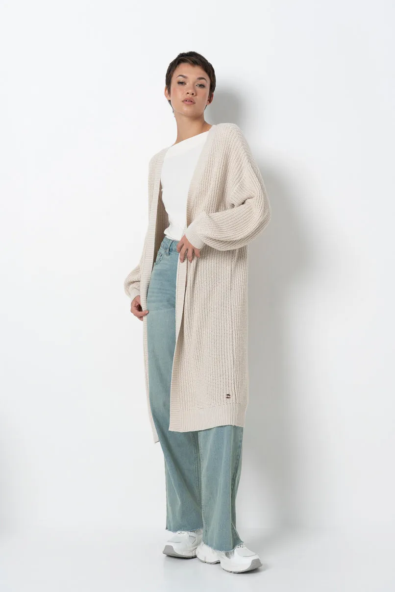 Long Knit Cardigan _ 157524 _ Nude sold by Refinery