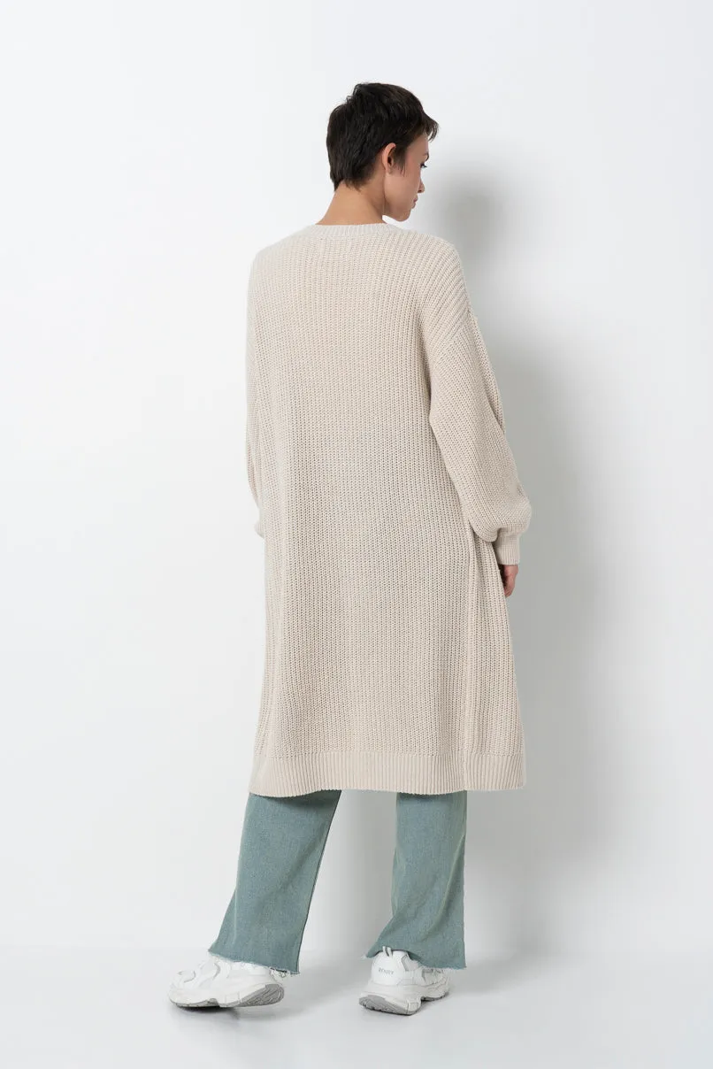 Long Knit Cardigan _ 157524 _ Nude sold by Refinery product image thumbnail 4