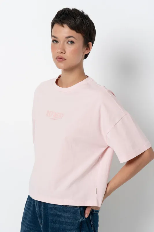 Boxy T-Shirt _ 157808 _ Pink sold by Refinery