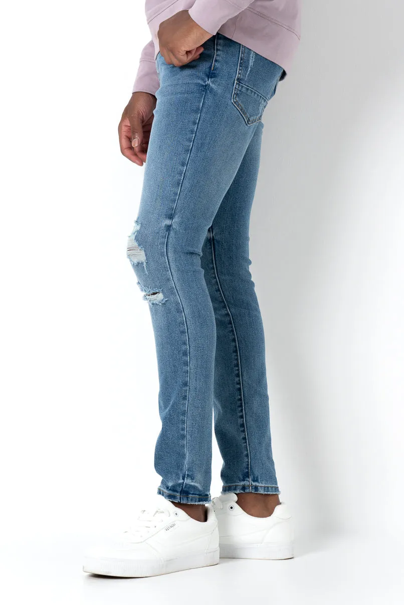 RF10 Mid Wash Rip Super Skinny Jean sold by Refinery product image thumbnail 4