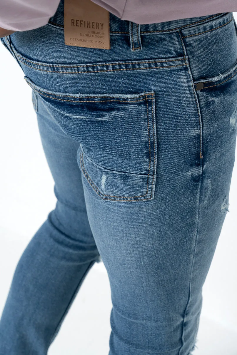 RF10 Mid Wash Rip Super Skinny Jean sold by Refinery product image thumbnail 2