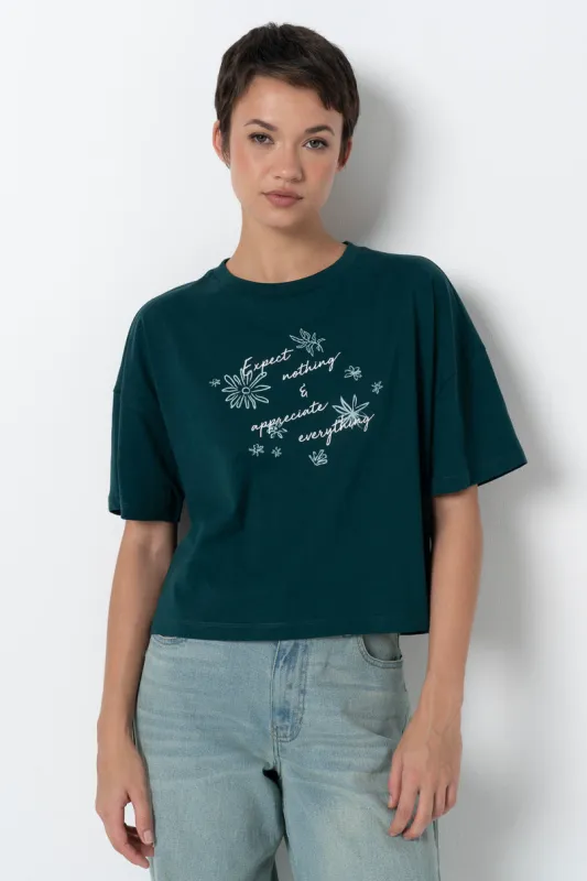 Boxy Statement T-Shirt _ 157817 _ Green sold by Refinery