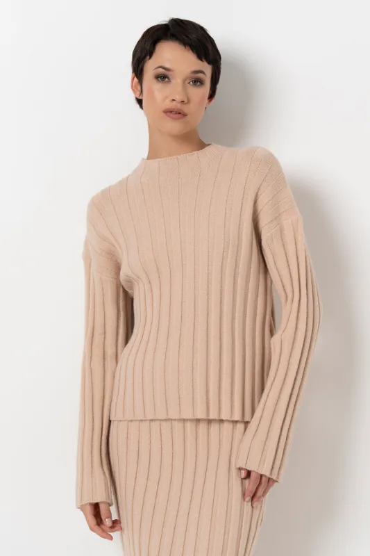 Hi-Neck Jumper _ 157545 _ Stone sold by Refinery