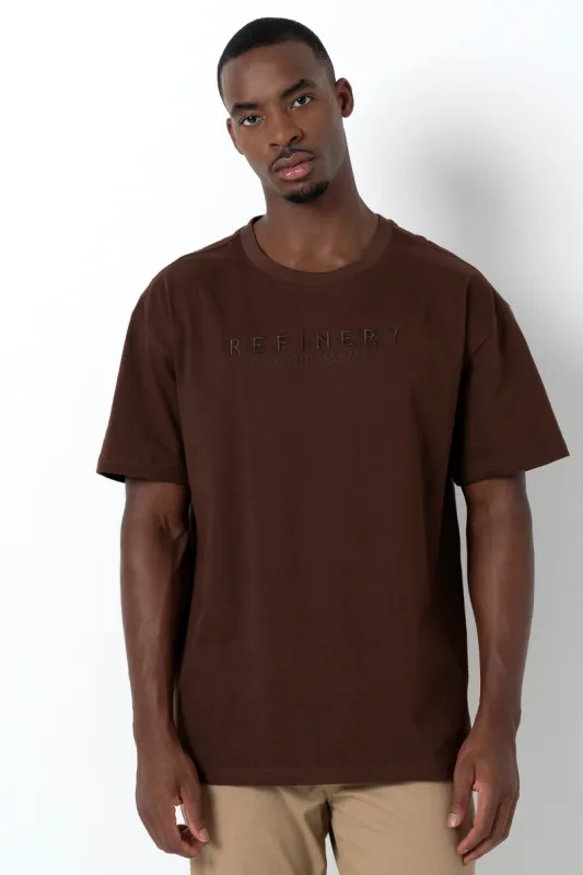 Embroidery T-Shirt _ 158812 _ Chocolate sold by Refinery