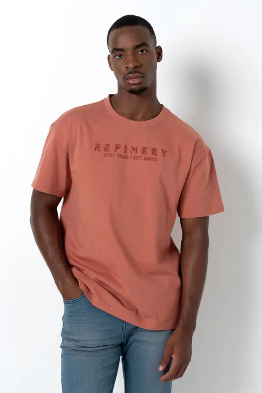 Embroidery T-Shirt _ 158812 _ Rust sold by Refinery