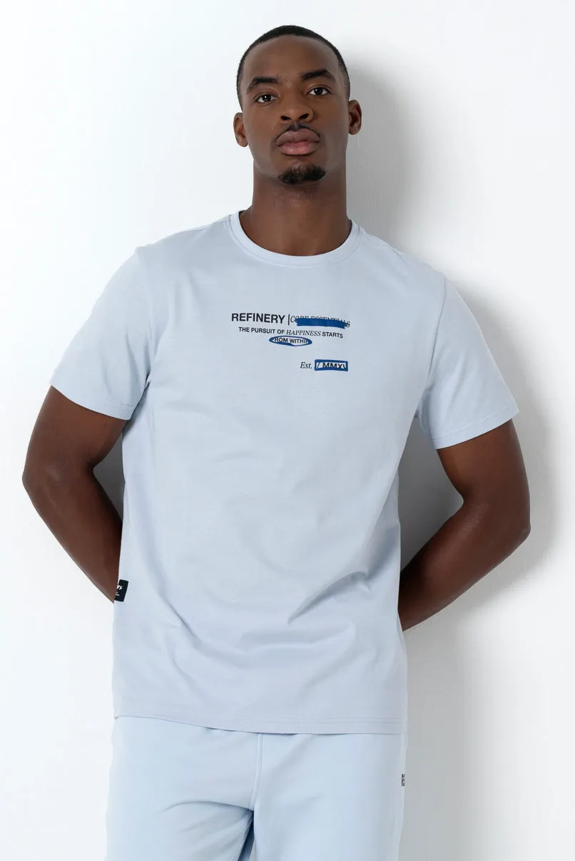 Statement T-Shirt _ 157639 _ Light Blue sold by Refinery