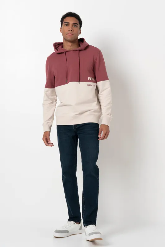 Colorblock Hoodie _ 158370 _ Wine sold by Refinery
