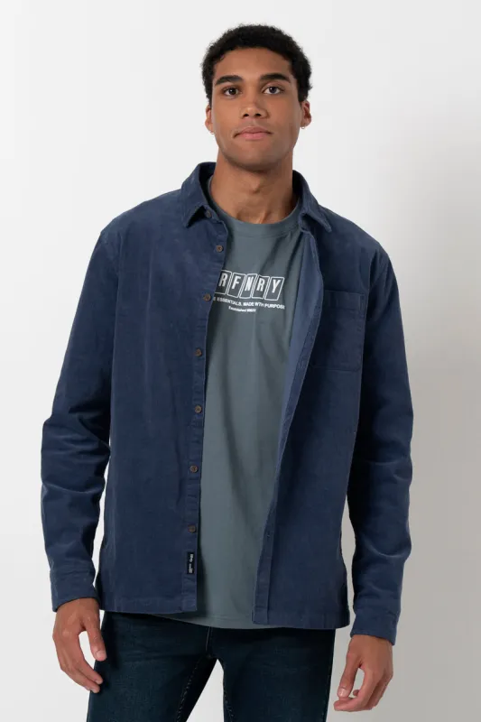 Corduroy Shirt _ 157661 _ Indigo sold by Refinery