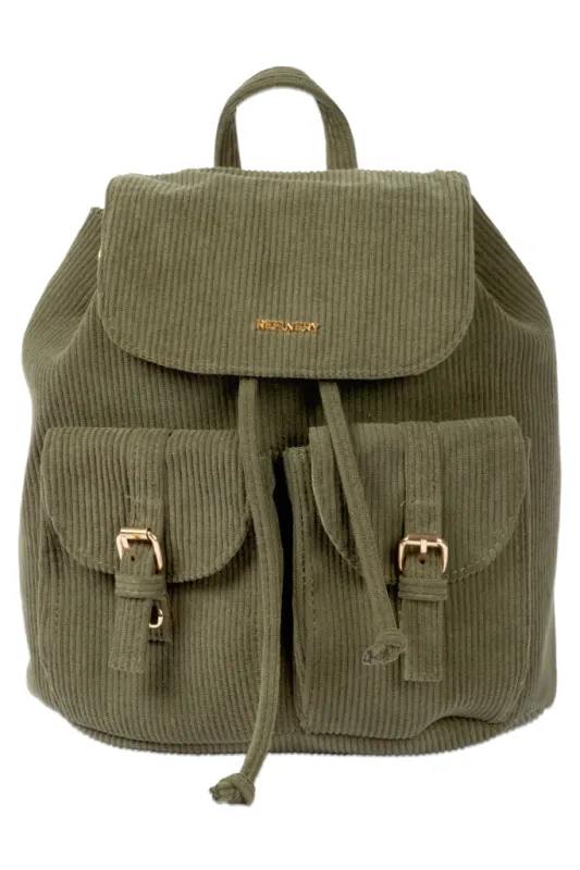 Corduroy Backpack _ 157402 _ Fatigue sold by Refinery