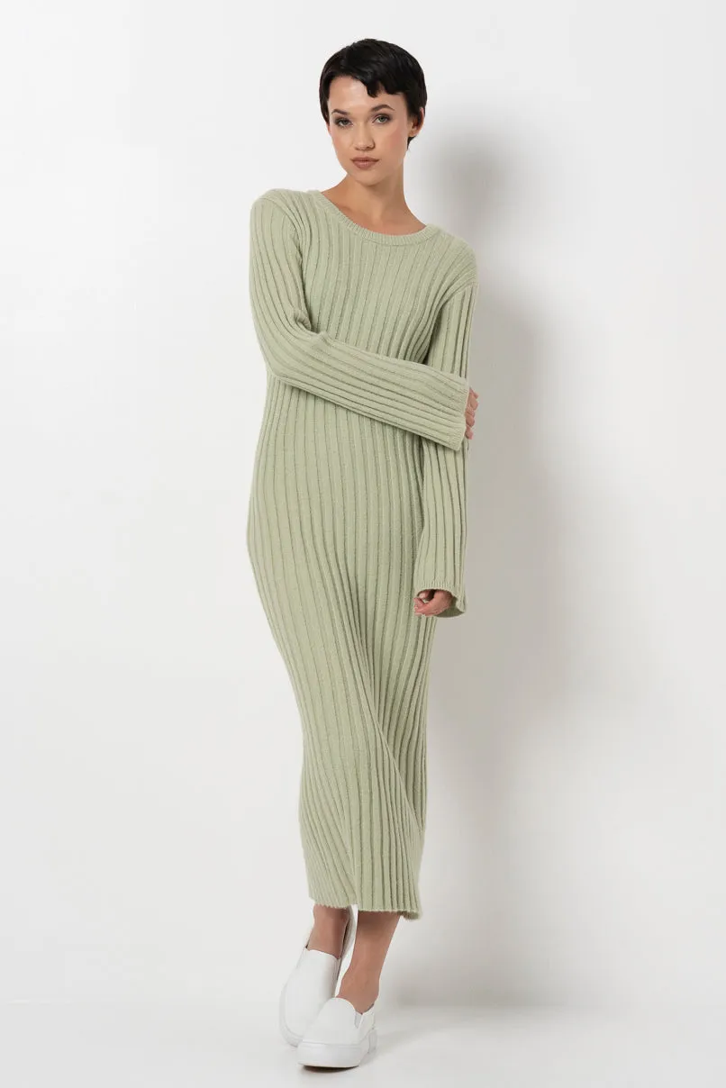 Ribbed Dress _ 157894 _ Sage sold by Refinery