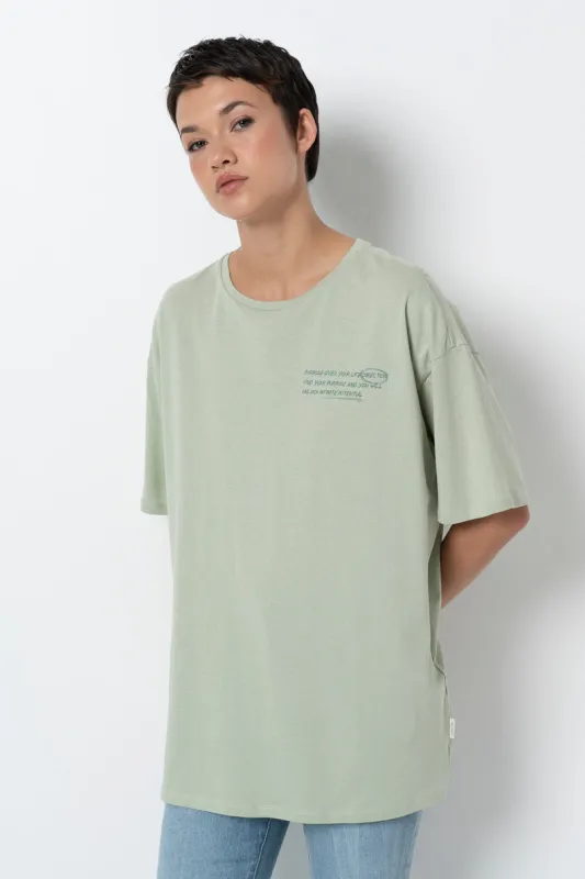 Oversized T-Shirt _ 157816 _ Sage sold by Refinery