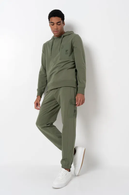 Cargo Pocket Track Pants _ 158784 _ Olive sold by Refinery