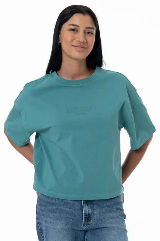 Boxy T-Shirt _ 157809 _ Green sold by Refinery
