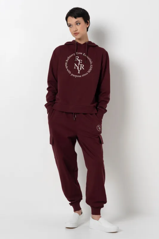 Cargo Track Pants _ 158001 _ Burgundy sold by Refinery