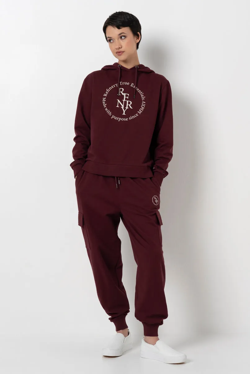 Cargo Track Pants _ 158001 _ Burgundy sold by Refinery