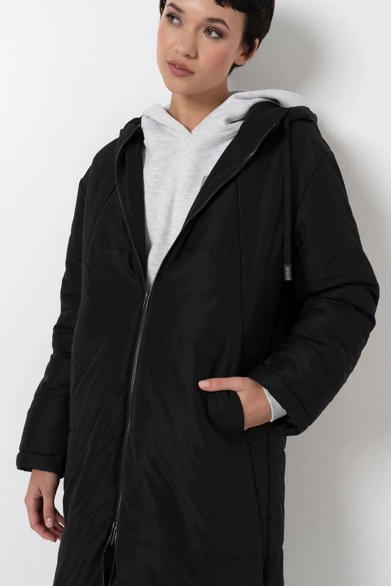 Long Puffer Jacket _ 157797 _ Black sold by Refinery product image thumbnail 4