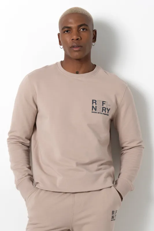 Statement Sweat Top _ 161533 _ Taupe sold by Refinery