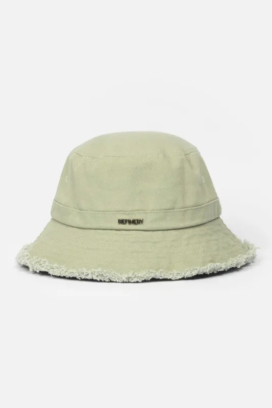 Raw Edge Denim Hat _ 161003 _ Sage sold by Refinery