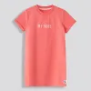 Girls T-Shirt Dress - Coral sold by Refinery