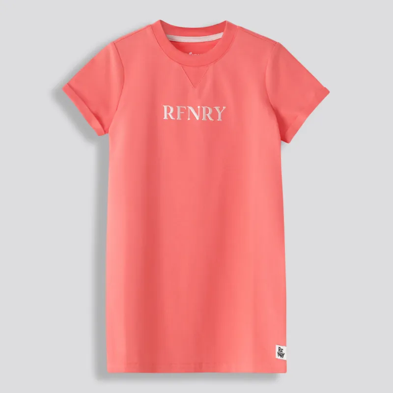 Girls T-Shirt Dress - Coral sold by Refinery