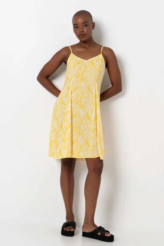 Panel Flare Dress - Yellow sold by Refinery