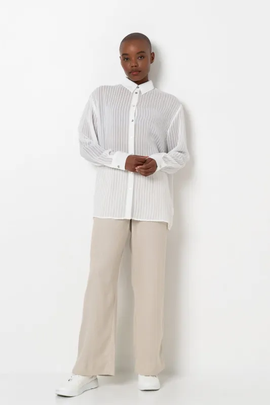 Hi Rise Pants - Stone sold by Refinery