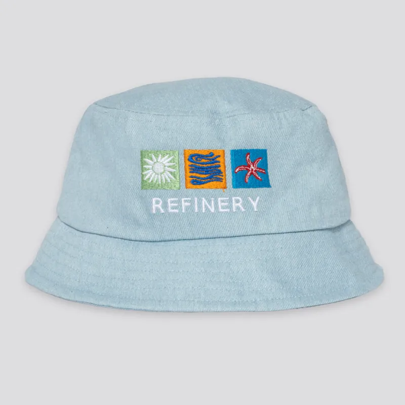 Boys Bucket Hat - Blue Denim sold by Refinery