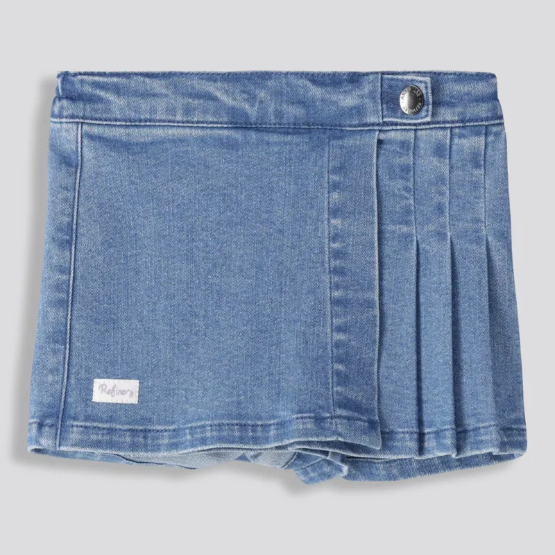 Girls Denim Skort _ 166475 _ Light Wash sold by Refinery