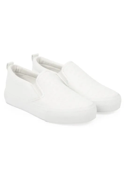 Embossed Slip-On _ 156549 _ White sold by Refinery