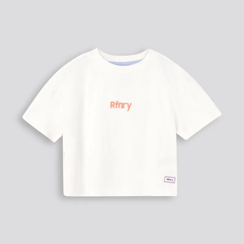 Girls Boxy Tee - White sold by Refinery