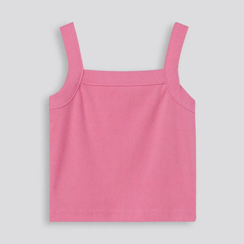 Girls Rib Tank Top - Rose sold by Refinery
