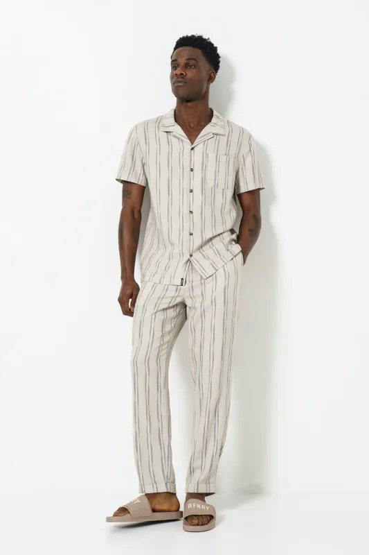 Pinstripe Shirt - Cement sold by Refinery
