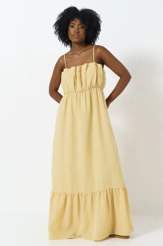 Ruffle Neckline Dress sold by Refinery