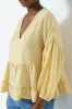 Tiered Sheer Top _ 163522 _ Yellow sold by Refinery