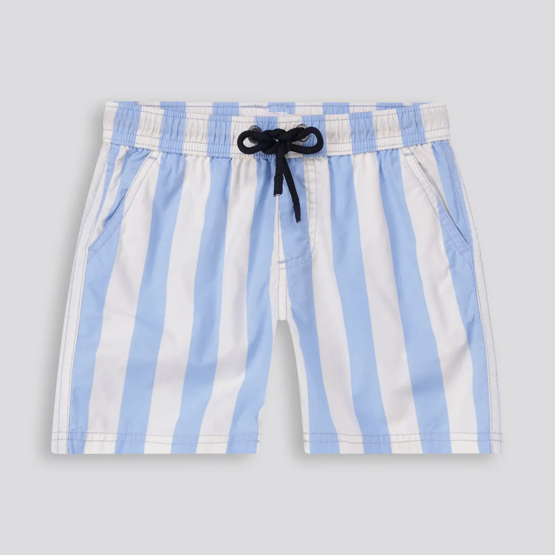 Boys Stripe Pool Shorts - Blue sold by Refinery