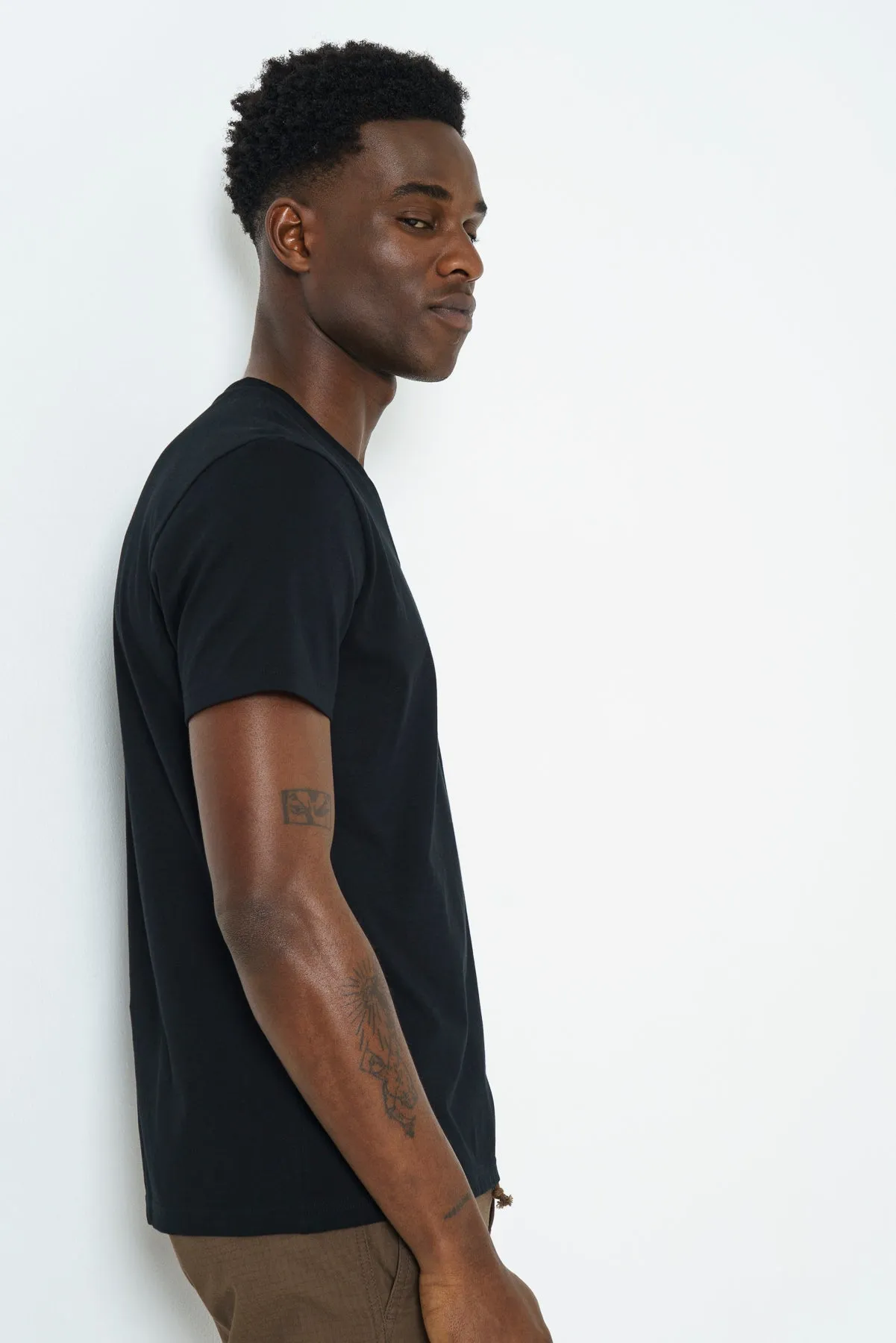 Branded V-Neck T-Shirt -Black sold by Refinery product image thumbnail 2