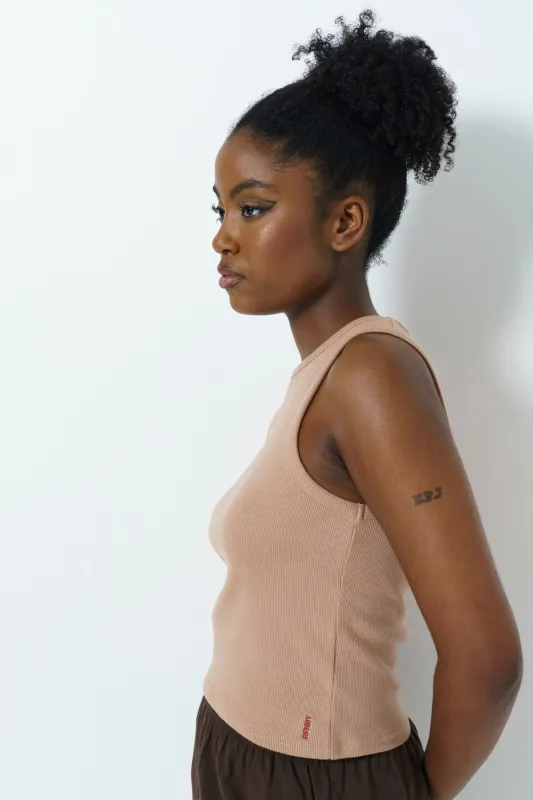 Hi Neck Tank Top sold by Refinery