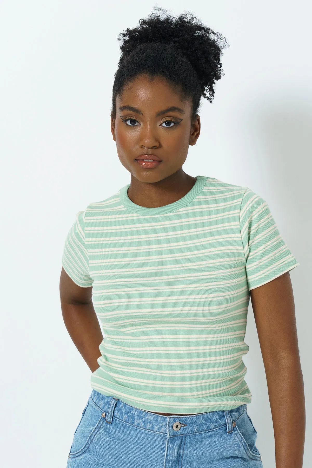 Ribbed Stripe T-Shirt sold by Refinery product image thumbnail 2