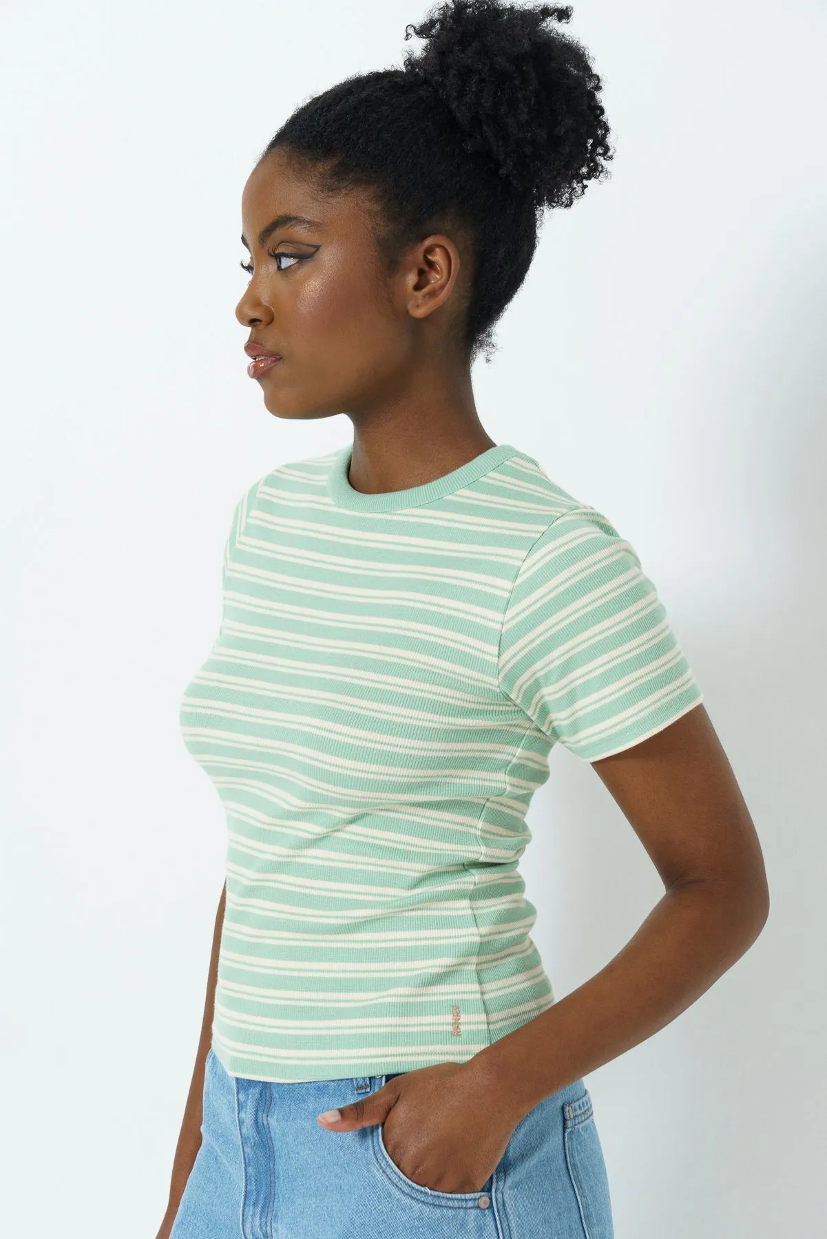 Ribbed Stripe T-Shirt sold by Refinery
