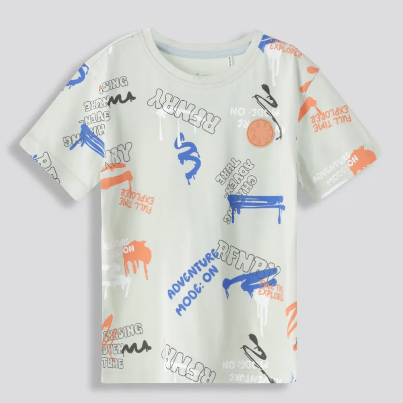 Boys Graffiti Tee - Aqua sold by Refinery