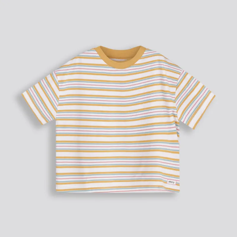 Girls Boxy Tee - Multi Stripe sold by Refinery