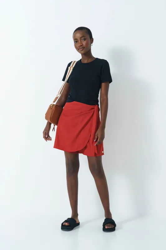 Front Tie Skort sold by Refinery