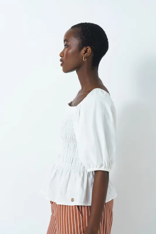 Shirred Bodice Top sold by Refinery