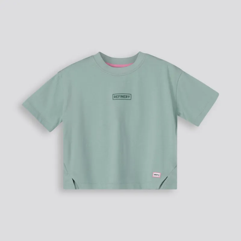 Girls Boxy Slit Tee Hem sold by Refinery