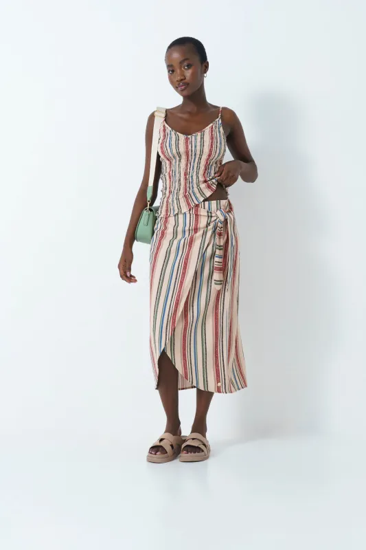 Mock Wrap Skirt sold by Refinery