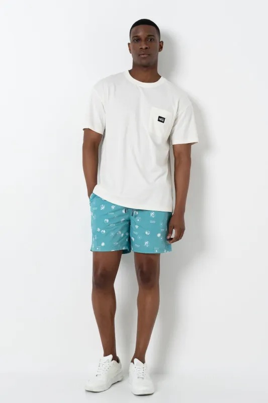 Scenic Print Pool Shorts sold by Refinery