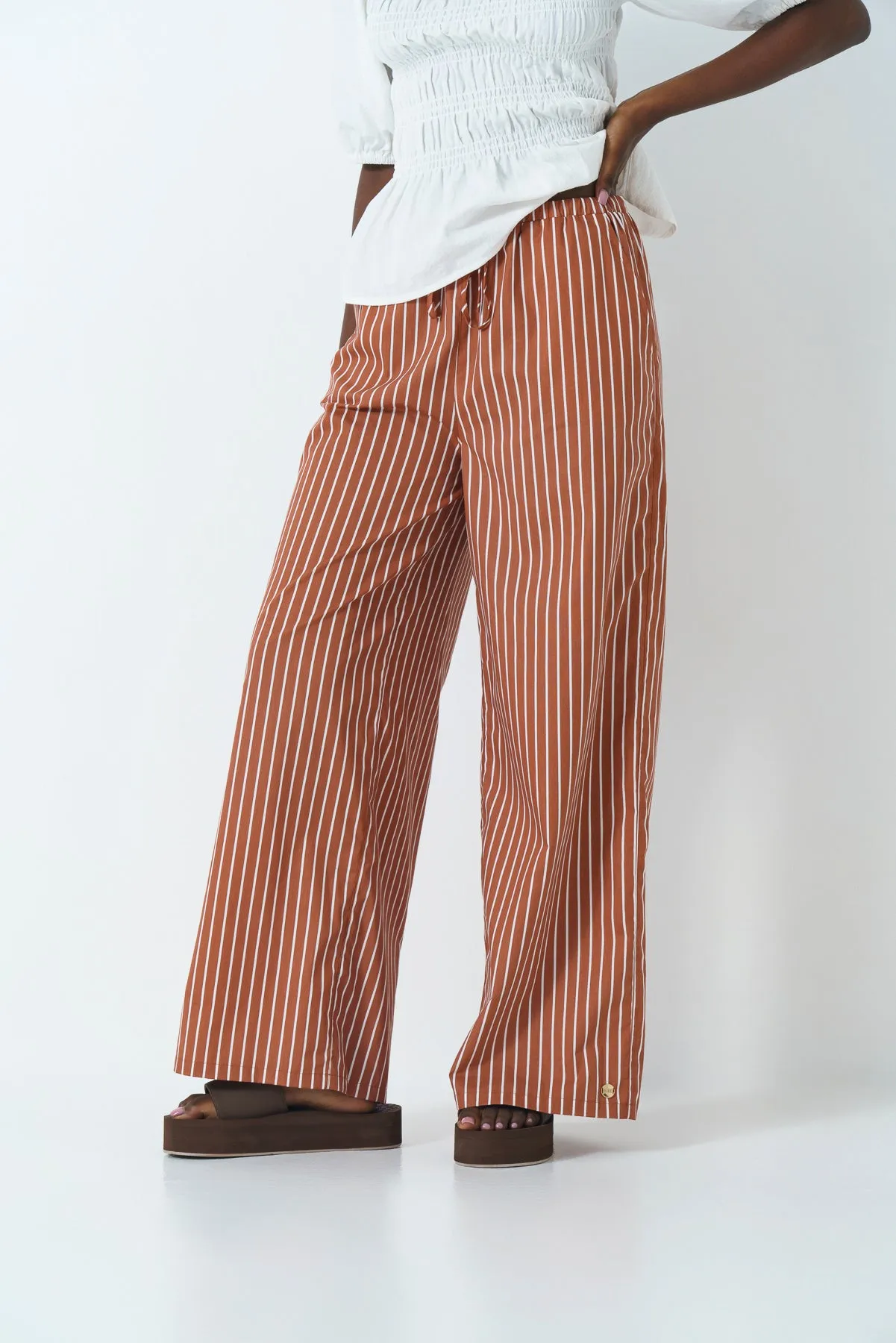 Poplin Wide Leg Pants sold by Refinery
