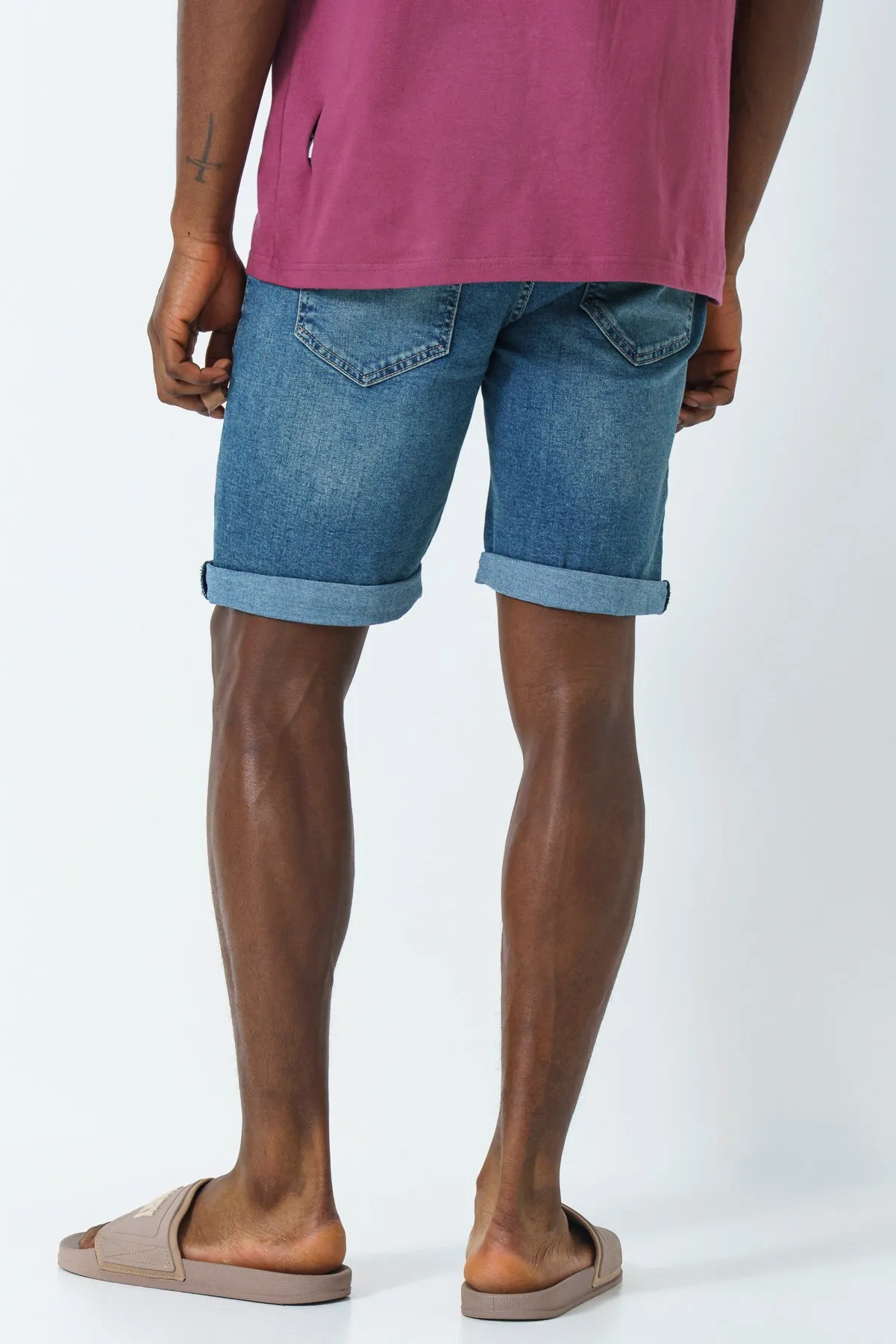 Mid Wash Denim Shorts sold by Refinery product image thumbnail 3