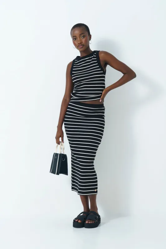 Ribbed Bodycon Skirt sold by Refinery